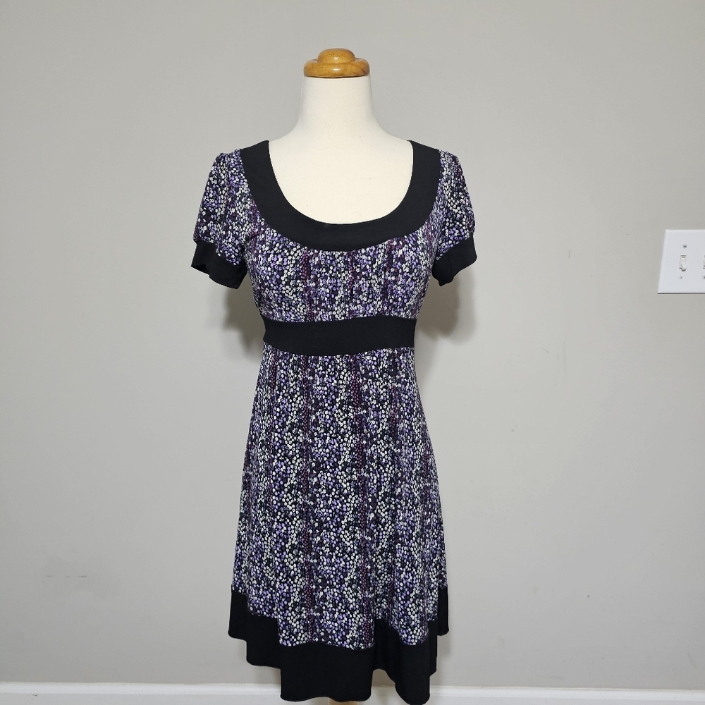 My Michelle Y2K Purple Floral Grunge Fairy Empire Waist Dress Medium